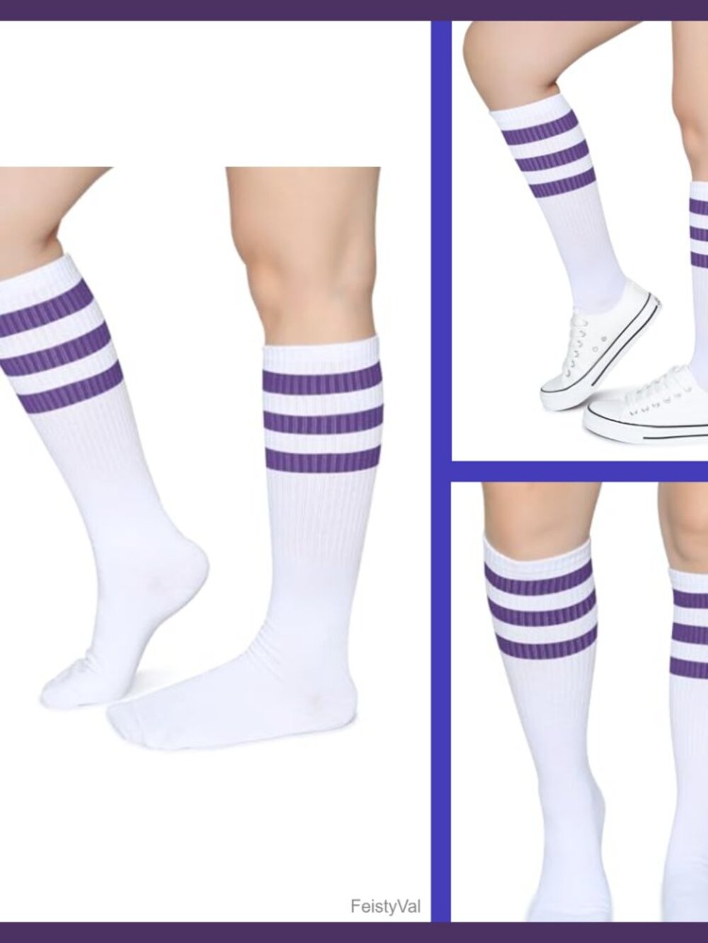 Cotton Triple Stripes Over-the-Calf Retro Tube Socks Cosplay Party